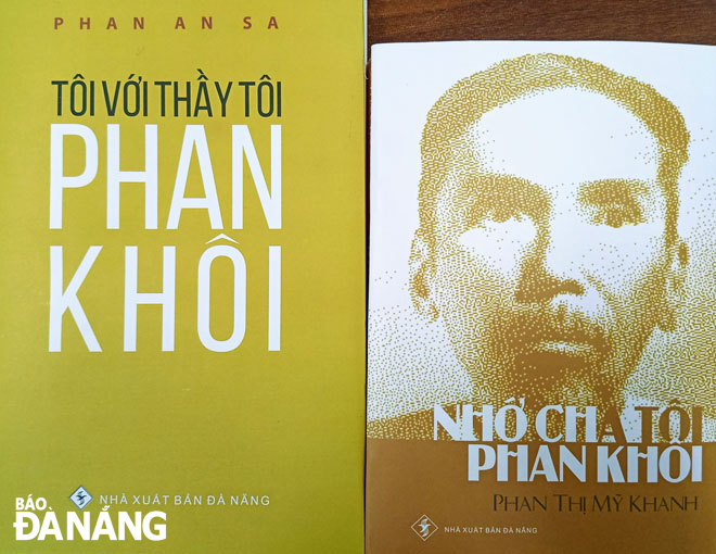 Các tác phẩm của hai người con Phan Khôi: ông Phan An Sa và bà Phan Thị Mỹ Khanh đề cập những chi tiết về bài thơ “Tình già”. Ảnh: N.T