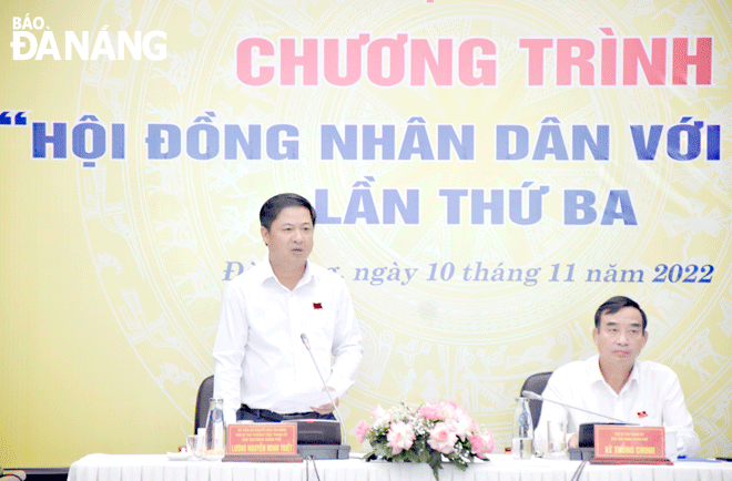 Chủ tịch HĐND thành phố Lương Nguyễn Minh Triết kết luận chương trình. Ảnh: TRỌNG HUY