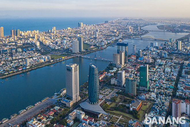 The central area of Da Nang is seen from above. Photo: TRIEU TUNG