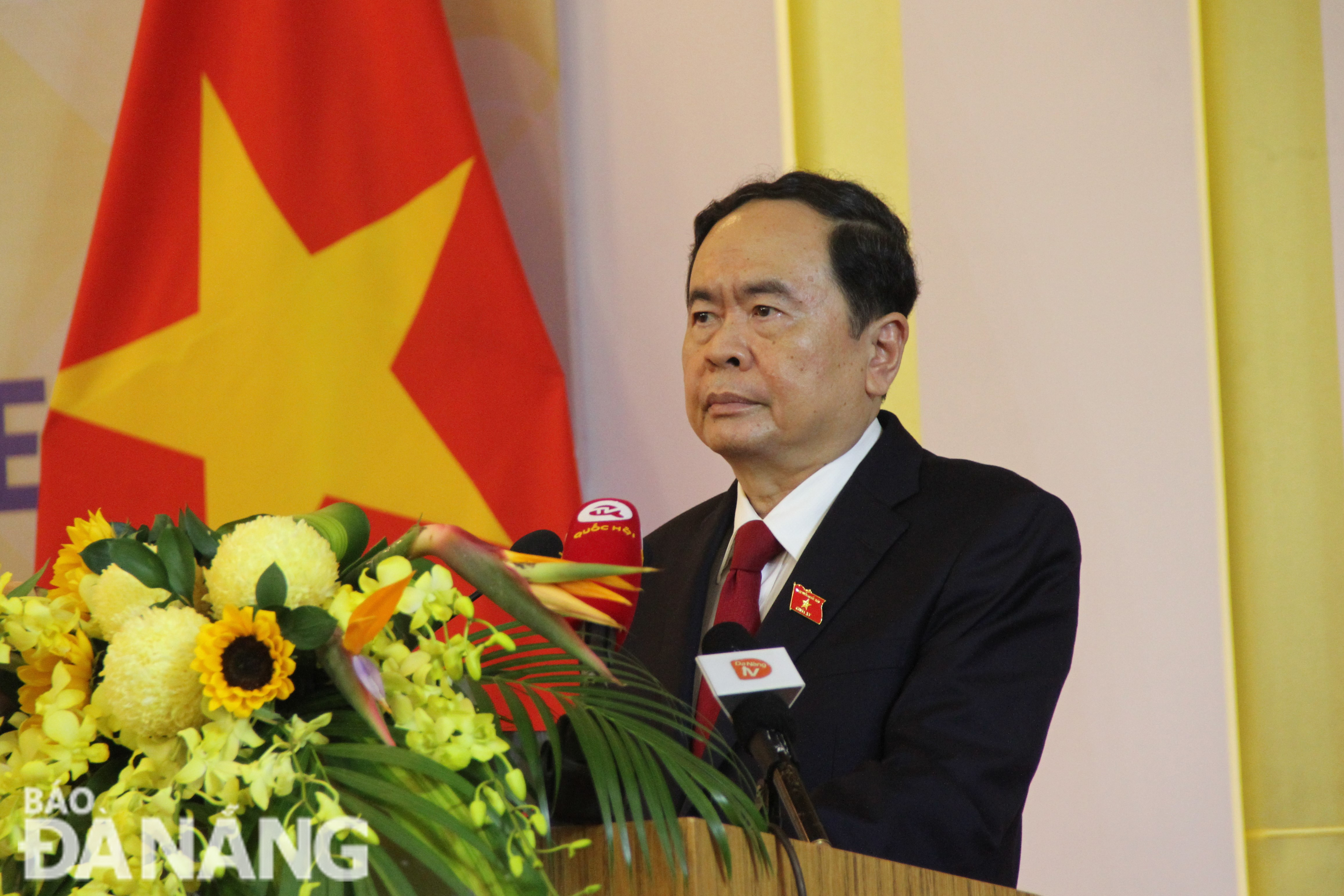 Standing Vice Chairman of the Vietnamese National Assembly (NA) Tran Thanh Man speaking at the opening ceremony of the event