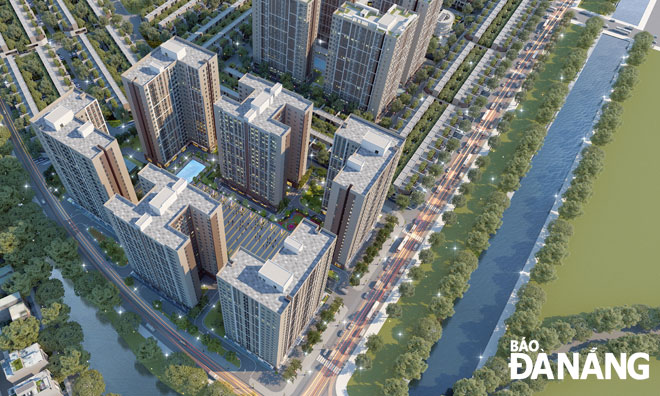 Khu chung cư nhà ở xã hội trong Khu đô thị xanh Bàu Tràm Lakeside do Công ty CP Đầu tư Sài Gòn - Đà Nẵng làm chủ đầu tư. Ảnh: TRỌNG HÙNG 