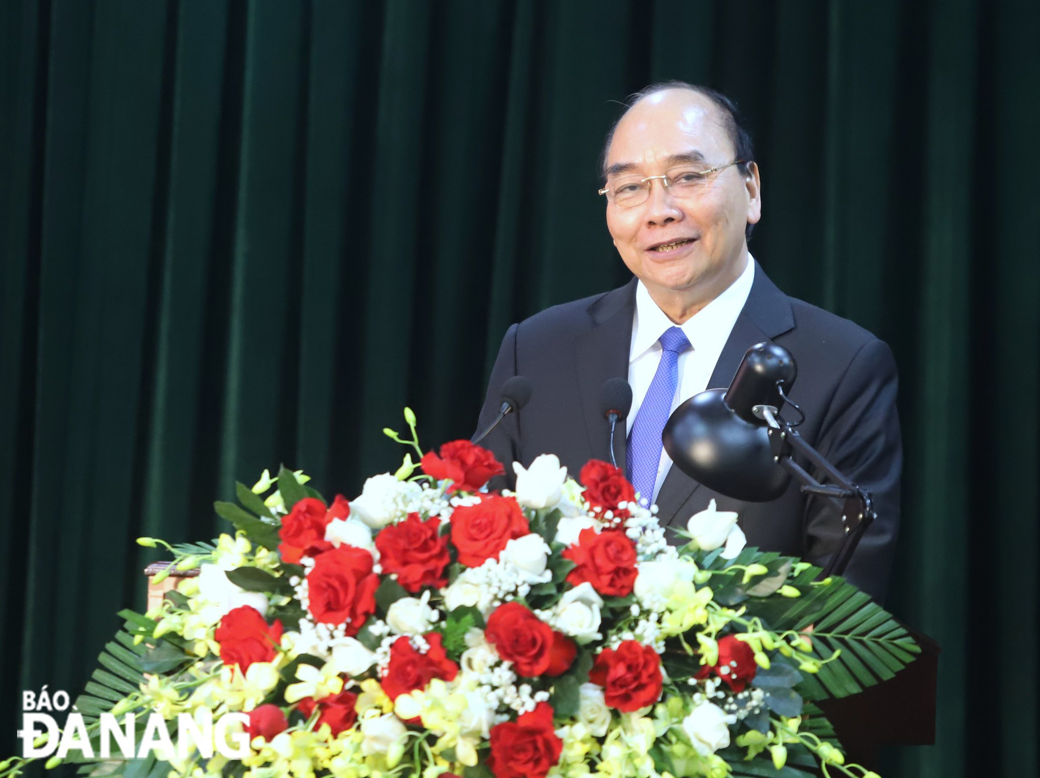 Chủ tịch nước Nguyễn Xuân Phúc phát biểu tại buổi gặp mặt. Ảnh: NGỌC PHÚ