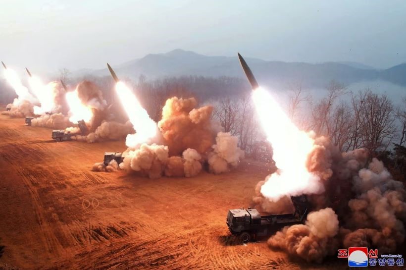 Một cuộc tập trận phóng tên lửa của Triều Tiên. Ảnh: KCNA