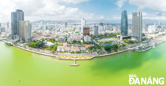 Quận Hải Châu, khu đô thị trung tâm thành phố Đà Nẵng nhìn từ trên cao.Ảnh: NGUYỄN TRÌNH