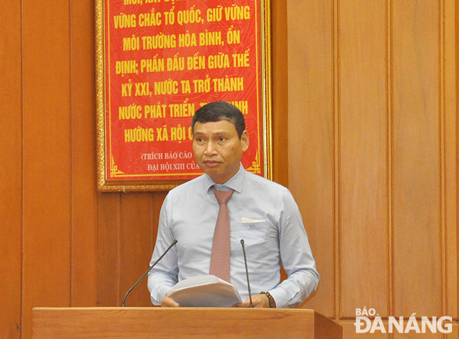 Phó Chủ tịch Thường trực UBND thành phố Hồ Kỳ Minh phát biểu khai mạc buổi tọa đàm. Ảnh: THÀNH LÂN 