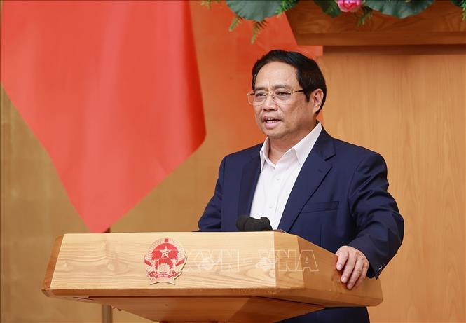 Thủ tướng Phạm Minh Chính kết luận Phiên họp Chính phủ thường kỳ tháng 5 năm 2023. Ảnh: Dương Giang/TTXVN