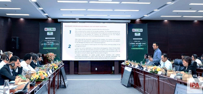 Hội thảo “Đầu tư vào lĩnh vực công nghệ cao tại thành phố Đà Nẵng” do Trung tâm xúc tiến và hỗ trợ đầu tư thành phố tổ chức vào ngày 21-4-2023. Ảnh: IPA