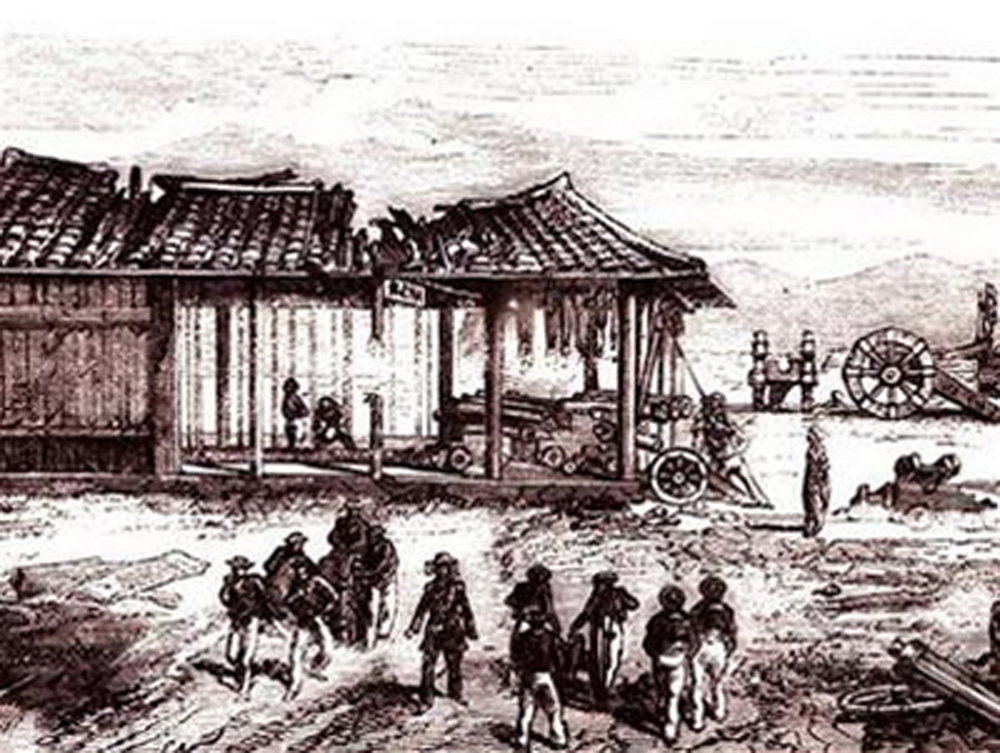 Thành Điện Hải sau những đợt oanh tạc bằng đại bác vào sáng 1-9-1858. (Ảnh tư liệu)