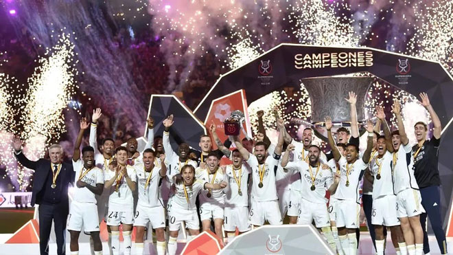 Real Madrid lần thứ 13 giành Siêu cúp Tây Ban Nha. Ảnh: Getty Images