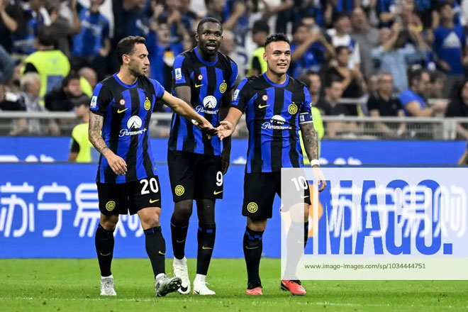 Bộ ba tấn công hùng mạnh của Inter Milan từ trái sang: Hakan Calhanoglu, Marcus Thuram và Lautaro Martinez. Ảnh: Imago