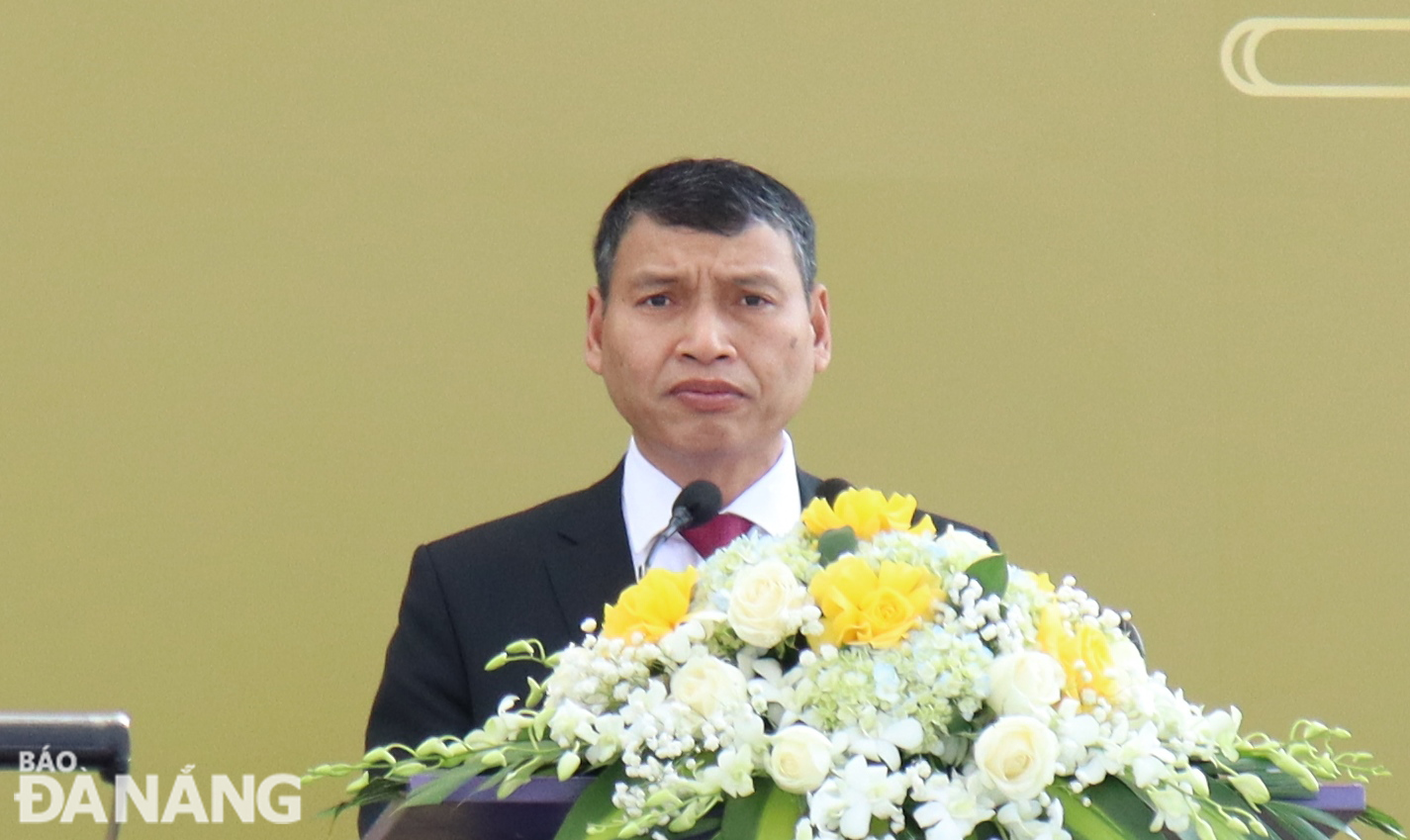 Phó Chủ tịch Thường trực UBND thành phố Hồ Kỳ Minh phát biểu tại lễ khởi công. Ảnh: HOÀNG HIỆP